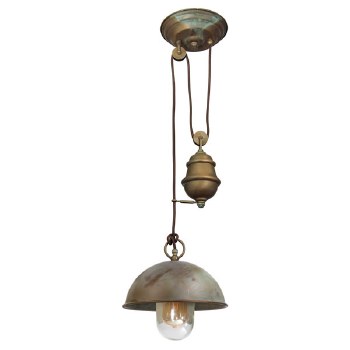 Milan Rise Fall Light Aged Copper Broughtons Lighting