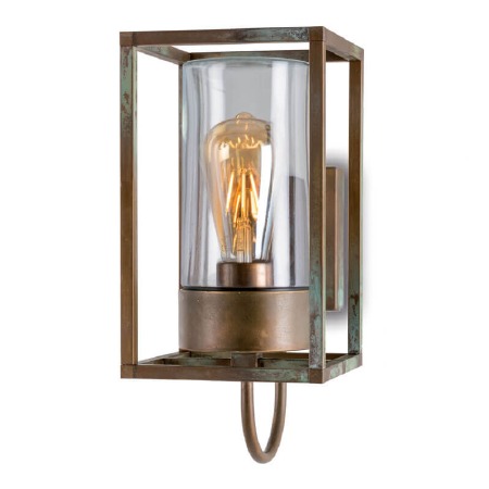 Cubic Outdoor Wall Light 3362 Aged Copper Clear Glass
