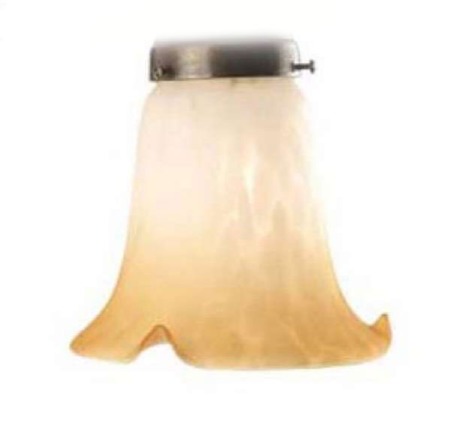 White & Amber Alabaster Petal Shade 14cm