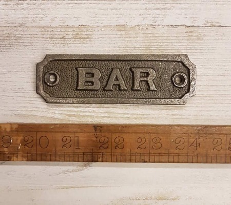 Bar - Cast Iron Door Sign