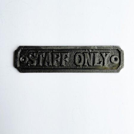 Staff Only - Cast Iron Door Sign - Broughtons Lighting & Ironmongery