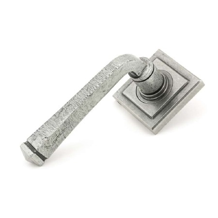 From The Anvil Avon Rose Door Handle Square Pewter