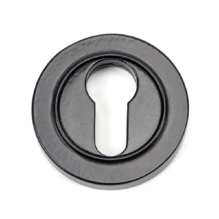 From The Anvil Round Euro Profile Escutcheon Plain Black