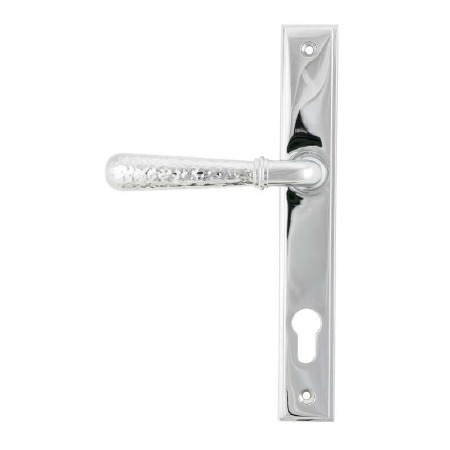 From The Anvil Newbury Hammerd Slim Espag Door Lock Handles Polished Chrome