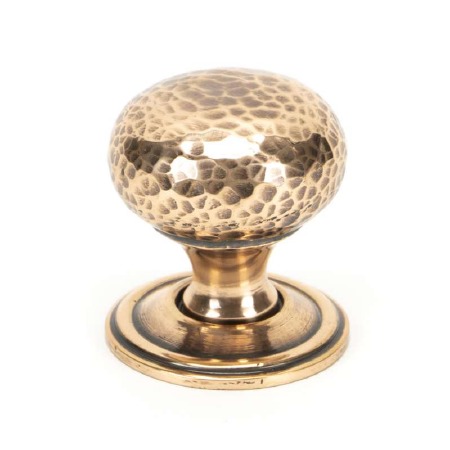 From The Anvil Hammered Mushroom Cabinet Knob 32 Polished Bronze