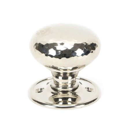 From The Anvil Hammered Mushroom Mortice/Rim Knobs Polished Nickel