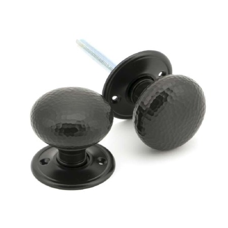 From The Anvil Hammered Mushroom Mortice/Rim Knobs Aged Bronze