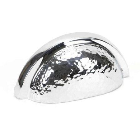 From The Anvil Hammered Concealed Drawer Pull Polished Chrome
