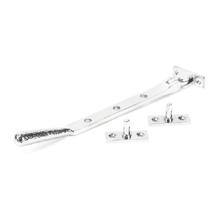From The Anvil Hammered Newbury Window Stay 8" Polished Chrome