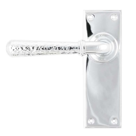 From The Anvil Newbury Hammered Door Latch Handles Polished Chrome