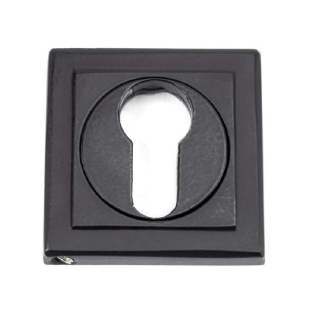From The Anvil Round Euro Profile Escutcheon Square Matt Black