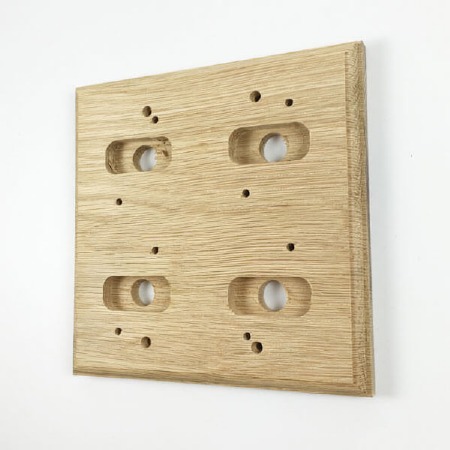 Oak Mounting Pattress 4 Gang to suit Dome Switches
