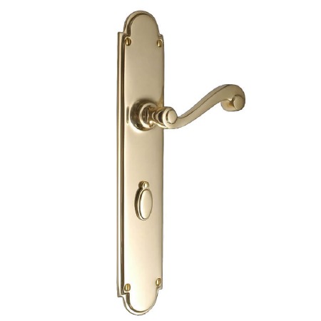 Victorian Constable 609/2ES Door Lock Handles Polished Brass Unlacquered