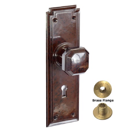 Brolux Bakelite 6401 Door Knobs Walnut With Keyhole