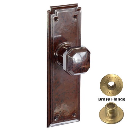 Brolux Bakelite 6403 Door Knobs Walnut No Keyhole