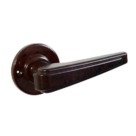 Bakelite Plaza Door Handles on Round Rose Walnut