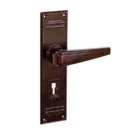 Bakelite Plaza Door Handles on Gatsby Lockplates Walnut