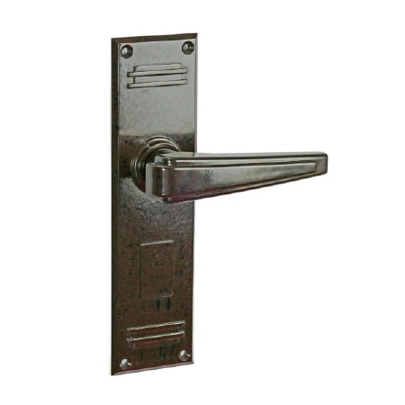 Bakelite Plaza Door Handles on Gatsby Latchplates Walnut