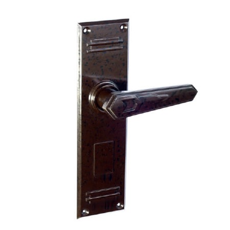 Bakelite Savoy Door Handles on Gatsby Latchplates Walnut