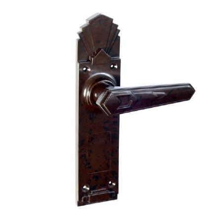 Bakelite Savoy Door Handles on Palais Latchplates Walnut