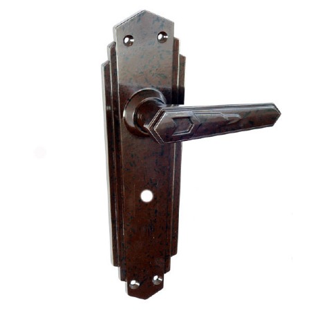 Bakelite Savoy Door Handles on Empire Bathroom Plates Walnut