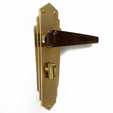 Bakelite Plaza Door Handles Walnut on Empire Bathroom Plates Brass