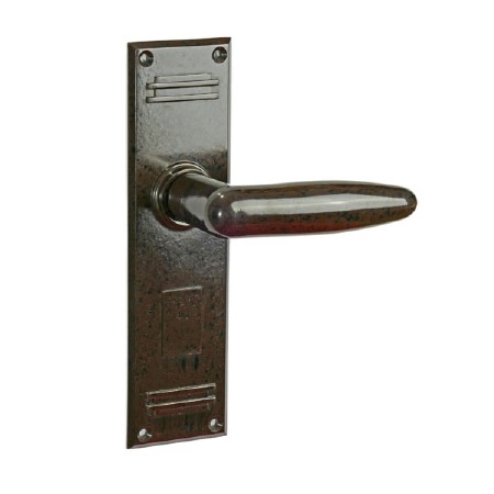 Bakelite Dudok Door Handles on Gatsby Latchplates Walnut