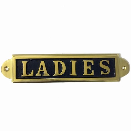 Ladies Sign Polished Brass