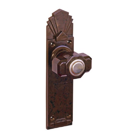 Bakelite Deco Tee Door Knobs on Palais Latchplates Walnut