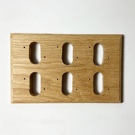 6 Gang Oak Horizontal Pattress for Dome Switches