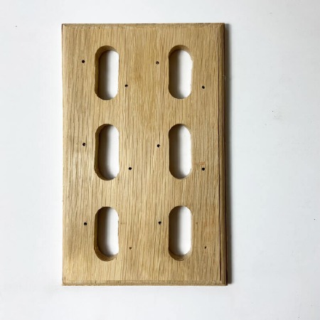 6 Gang Oak Vertical Pattress for Dome Switches