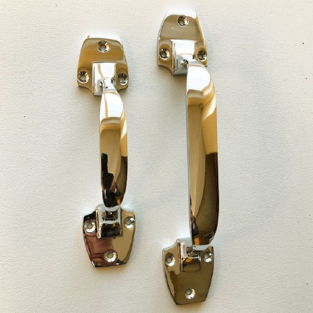 Art Deco Pull Handles 153mm Polished Nickel