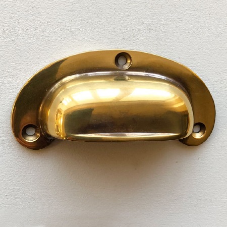 Traditional Heavy Drawer Pull Renovated Brass