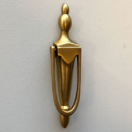 Slim Victorian Urn Door Knocker Antique Satin Brass