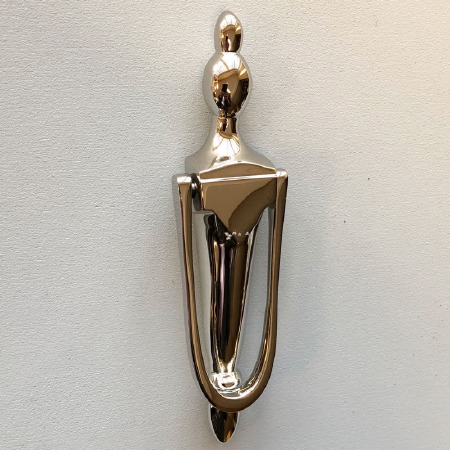 Slim Victorian Urn Door Knocker Polished Nickel