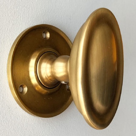 Art Nouveau Rectory Door Knobs Antique Satin Brass
