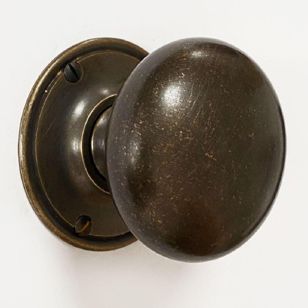 Victorian Bun Door Knobs 60mm Distressed Antique Brass