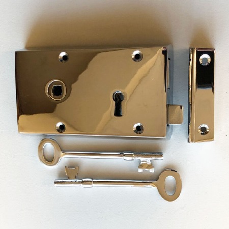 Broughtons 5" Rim Lock Left Hand Polished Chrome