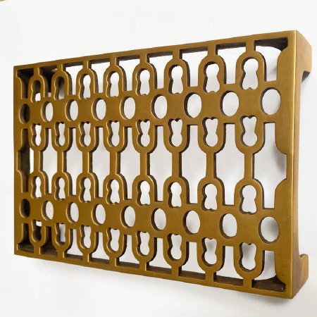 Cast Air Vent Double Brick Antique Satin Brass