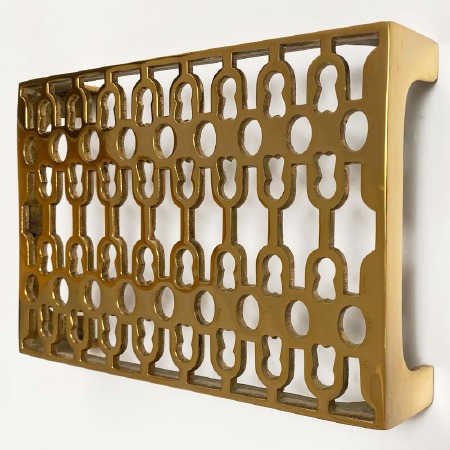 Cast Air Vent Double Brick Polished Brass