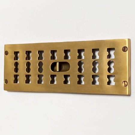 Cast Hit & Miss Air Vent Antique Satin Brass