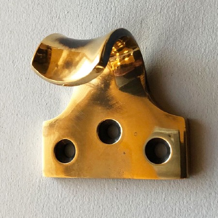 Heavy 3 Hole Sash Lift Renovated Brass