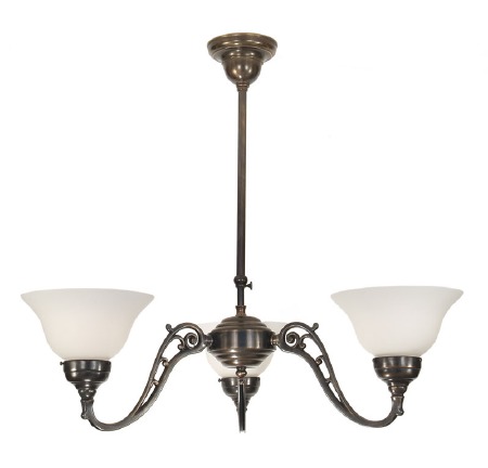 Art Nouveau 3 Arm Chandelier