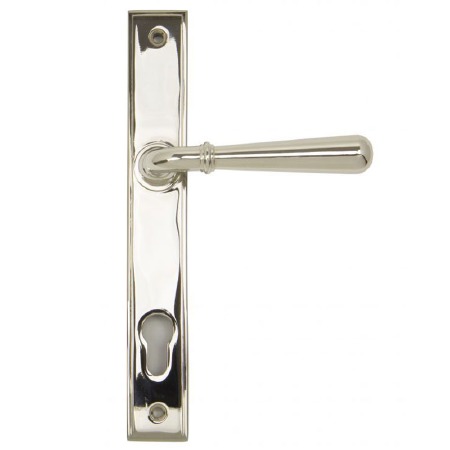 From The Anvil Newbury Slimline Sprung Lever Espag. Lock Set Polished Nickel