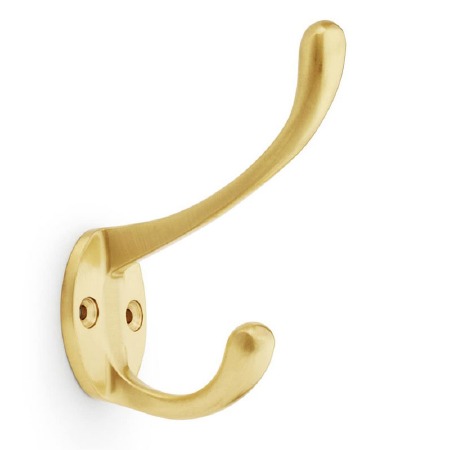 Victorian Hat & Coat Hook Satin Brass