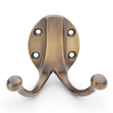 Heavy Duty Double Robe Hook Antique Bronze - Broughtons Lighting ...