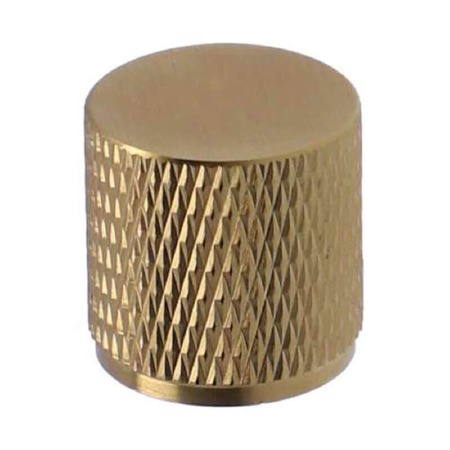 Brunel Knurled Cupboard Knob 20mm Satin Brass PVD