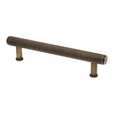 Crispin Knurled Pull Handle 128mm Antique Brass