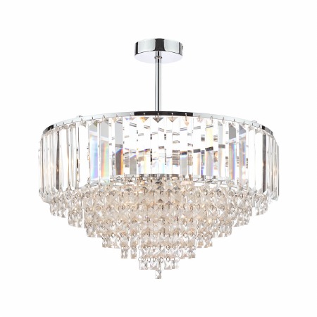 Laura Ashley Vienna Crystal 5 Light Semi Flush Pendant Polished Chrome
