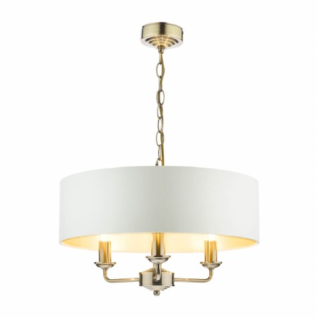Laura Ashley Sorrento 3 Light Pendant Antique Brass with Shade